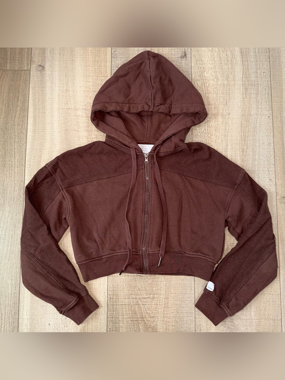 RSQ Brown Cropped Zip Up Jacket Size Medium